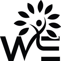 Letter WE leaf logo