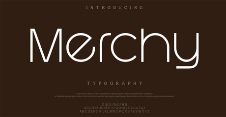 Obraz premium Merchy Minimal modern fonts for logo, brand