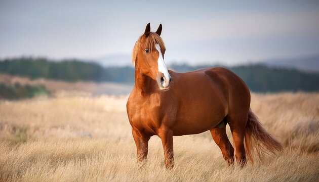 Portrait Of Red Horse Looking Back Don Breed Horse
