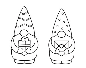 Valentine's Day Gnome Outline, Coloring Pages and Templates Set.
perfect for Valentine&rsquo;s Day worksheets, printables, crafts, greeting cards, and educational use. 