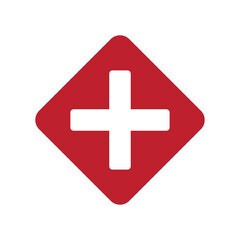 Obraz premium First aid icon symbol. Medical Cross, First aid medical sign, healthcare icon. First aid symbol representing a hospital clinic sign or an emergency medicine and care service.