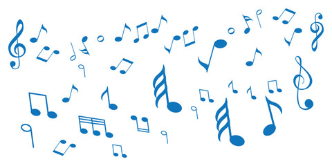 Blue music notes background vector illustration design © Noor