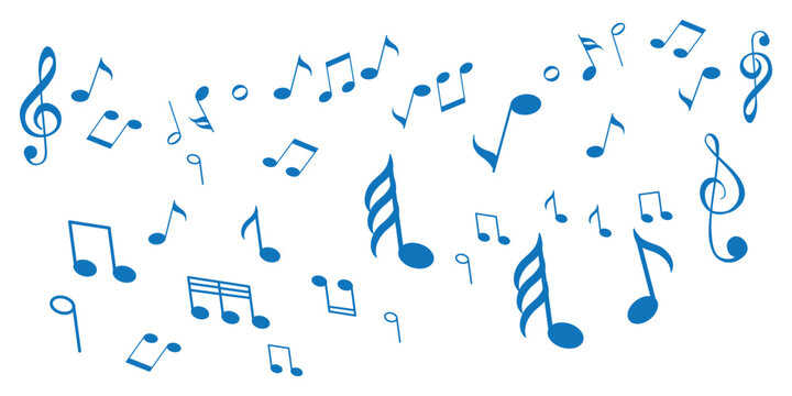 Blue music notes background vector illustration design