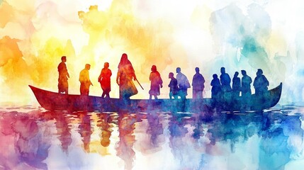 A group of people are on a boat in the water. The boat is filled with people, and the water is calm. The people are all different ages and sizes, and they seem to be enjoying their time on the boat