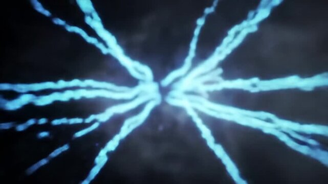Lightning Strikes Center in the Dark