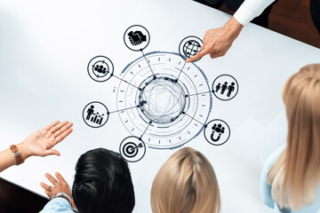 Concept of target group strategy optimizes digital marketing. This approach focuses on specific...