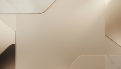 Minimalist Abstract Geometric Background with Marble and Gold Accents