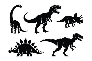 Collection of Prehistoric Dinosaur Species Silhouettes © Sadek