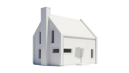 Modern house model isolated PNG on transparent background, architectural design concept for real estate and construction projects