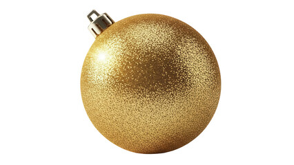 Sparkling golden Christmas ball isolated PNG, festive holiday ornament for seasonal decoration and...