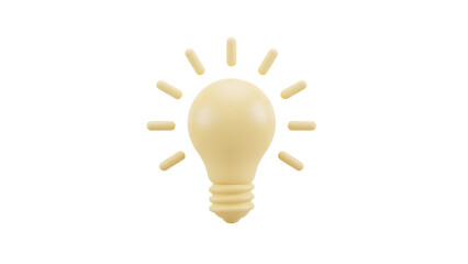 Yellow light bulb PNG isolated on transparent background, idea concept for innovation and creativity © Jn