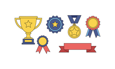 Gold Award Set Bundle Women's History Month Achievement Vector Design