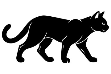 Obraz premium vector illustration of a cat, Vector Illustration of Cat Silhouette – Isolated Shape