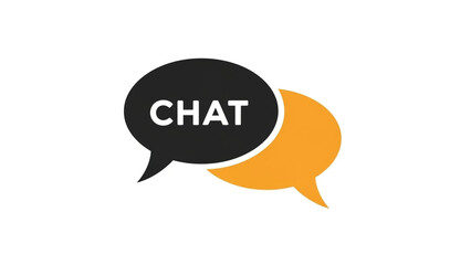 Chat bubble with speech icon in modern minimalist design with bold color contrast on clean white background for social media