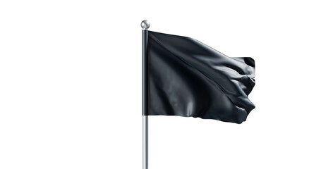 Flag with black fabric shining in a transparent background