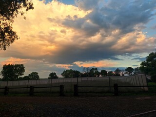 sunset over the river