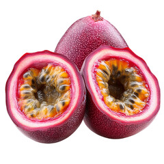 Sliced passion fruit display