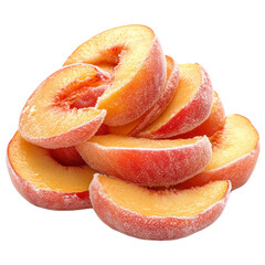 Freshly sliced peach wedges