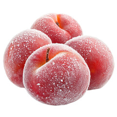 Frozen red peaches