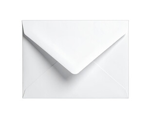 A crisp, white, closed envelope centered against a solid black background.