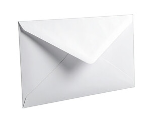 A crisp, white, sealed envelope isolated against a stark black background.