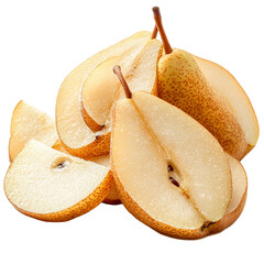 Freshly sliced pears