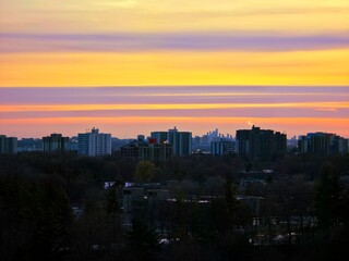 Fototapeta premium sunset over the city