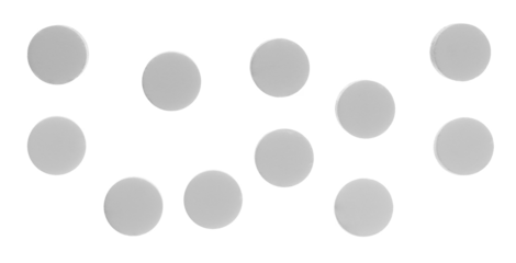 Peppermint candies flying, round and cylindrical isolated on white texture background, clipping path, macro