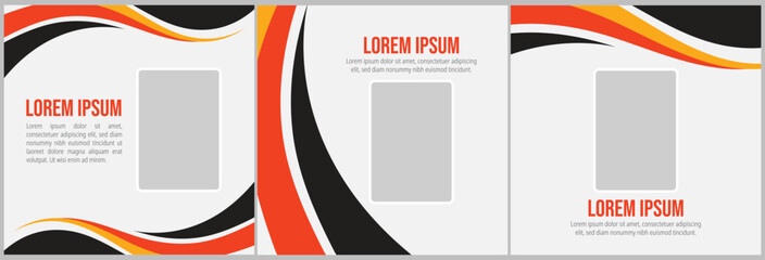 Trendy social media post banner template. Set of Editable square banner template design. Modern engaging banner with abstract circle elements. Square carousel post template for all social platforms. © Shuvro