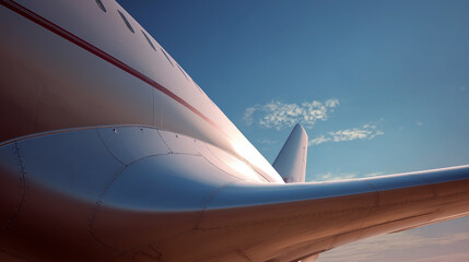 The tail of a plane is shown in the image