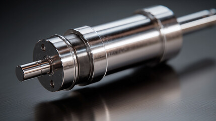 A metal object with a silver finish