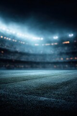 Illuminated Stadium Field at Night with Peaceful Ambience