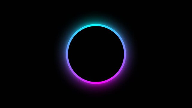 Neon Cyan and Pink Gradient Circular Social Media Profile Picture Frame Loop (4K)