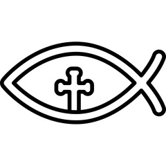 Obraz premium Jesus Fish Ichthys Icon