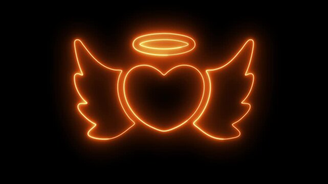 Concept: Neon line valentine's day, anniversary, mother's day, marriage, invitation e-card. Seamless loop 4k video. valentines love heart symbol, neon love hearts. Valentine's Day indicate. 