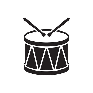 simple marching drum icon in solid fill style