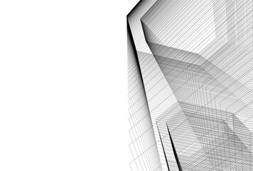 Abstract architecture 3D rendering