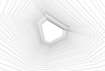 Abstract architecture 3D rendering