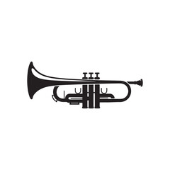 Naklejka premium vector silhouette icon of parade trumpet