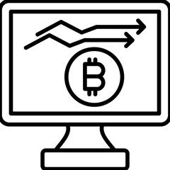 Obraz premium Bitcoin Trading Dashboard Icon