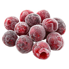 Frozen berries isolated on transparent background