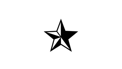 Obraz premium Black star icon in modern minimalist style with high contrast lighting on white background for logo design