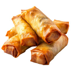 Crispy spring rolls isolated on transparent background