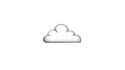 A white fluffy cloud shape with soft and minimal design isolated on transparent background evokes calm and peaceful feeling