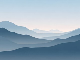 Fototapeta premium Serene mountain landscape at dawn