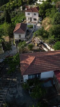 Greece, Volos - Taken with a dji drone during August, this footage features footage during golden ahour from the mount of Pilio aka. P&eacute;lion, over Makrinitsa, showing Volos and the entire areas around 