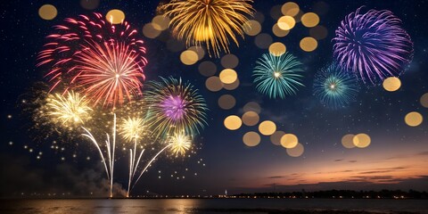 fireworks in the night sky