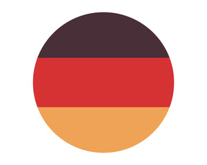 Obraz premium Germany national flag circular icon black red yellow horizontal stripes vector illustration