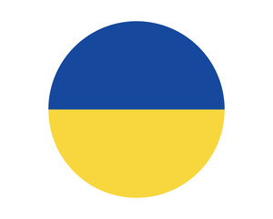 Ukraine national flag circular icon blue yellow horizontal stripes vector illustration © Art Stor Pro