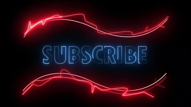 fire energy current box rotate subscribe saber text effect motion 4k video in dark screen
